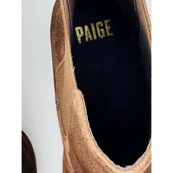 PAIGE Chocolate Suede round Pointed Kyra Ankle Boots  size 10.5 - Picture 3 of 10